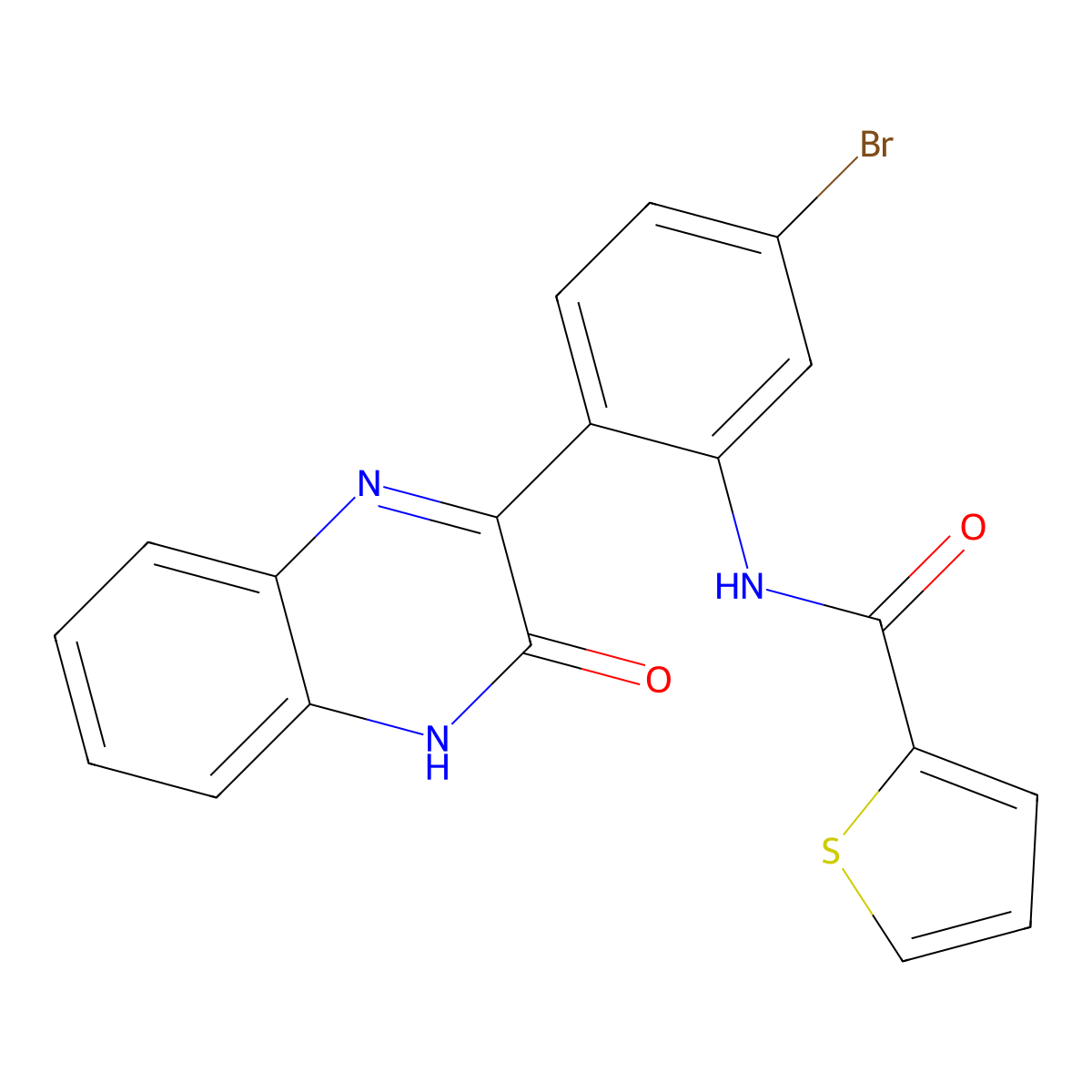 N-[5-bromo-2-(3-hydroxyquinoxalin-2-yl)phenyl]thiophene-2-carboxamide molecular structure, CAS 1797643-07-2