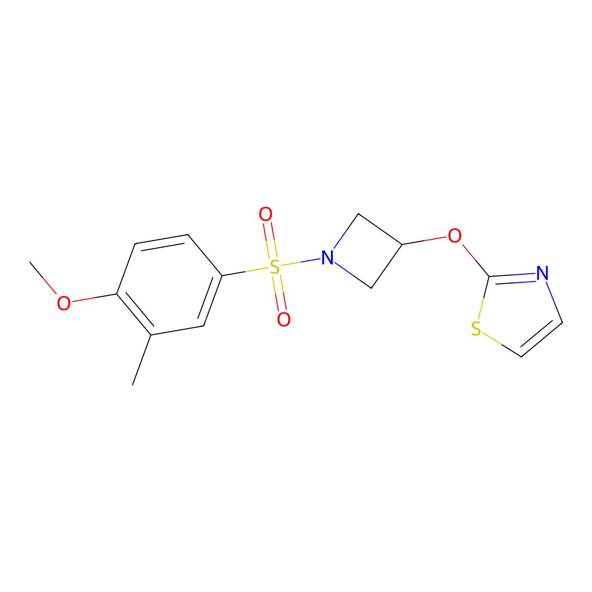 2-((1-((4-Methoxy-3-methylphenyl)sulfonyl)azetidin-3-yl)oxy)thiazole molecular structure, CAS 1797643-73-2