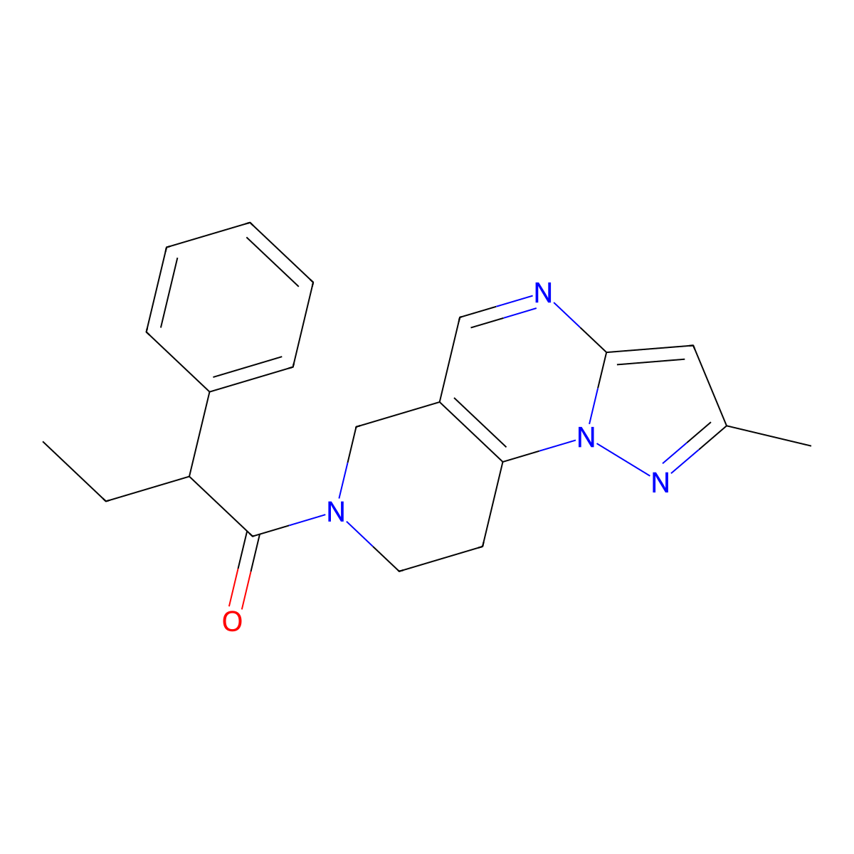 1-{4-Methyl-2,3,7,11-tetraazatricyclo[7.4.0.0^{2,6}]trideca-1(9),3,5,7-tetraen-11-yl}-2-phenylbutan-1-one molecular structure, CAS 1797643-95-8