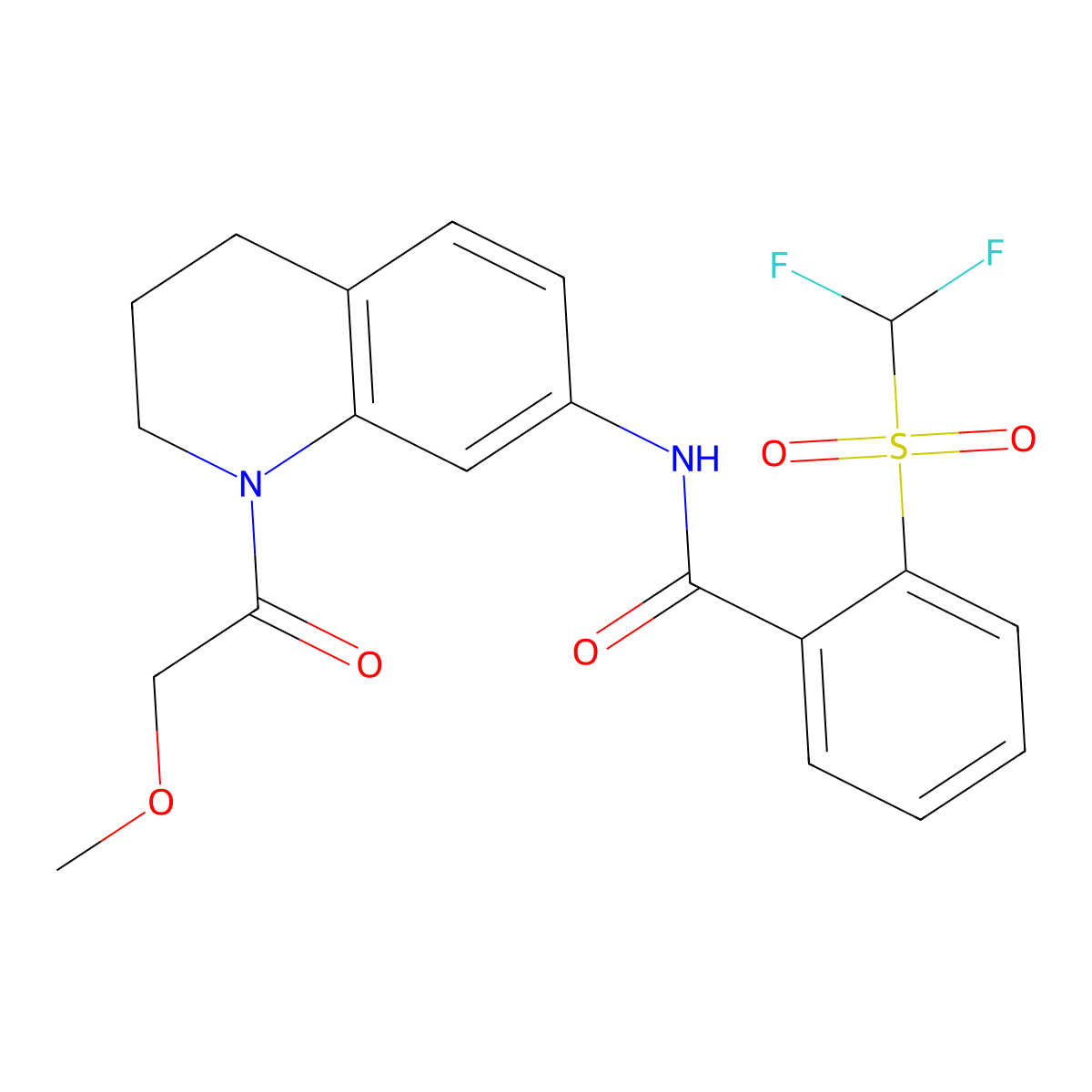 2-((difluoromethyl)sulfonyl)-N-(1-(2-methoxyacetyl)-1,2,3,4-tetrahydroquinolin-7-yl)benzamide molecular structure, CAS 1797646-15-1