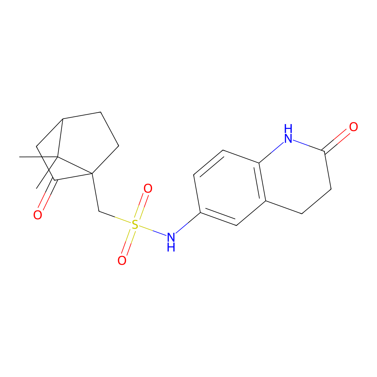 1-(7,7-dimethyl-2-oxobicyclo[2.2.1]heptan-1-yl)-N-(2-oxo-1,2,3,4-tetrahydroquinolin-6-yl)methanesulfonamide molecular structure, CAS 1797646-16-2
