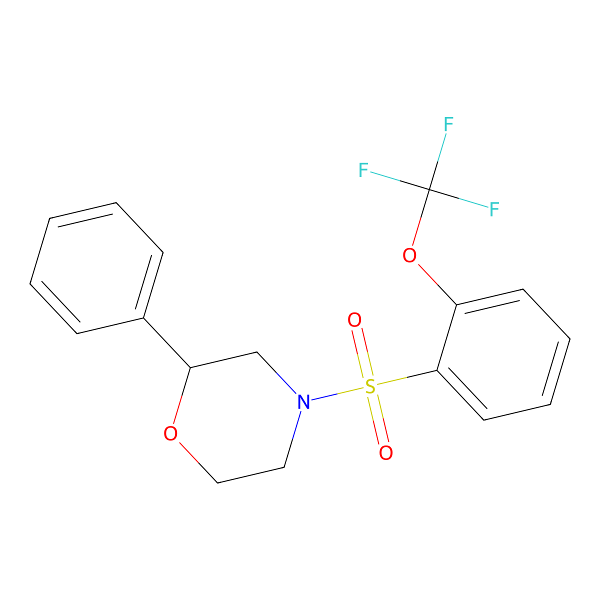 2-Phenyl-4-((2-(trifluoromethoxy)phenyl)sulfonyl)morpholine molecular structure, CAS 1797646-28-6