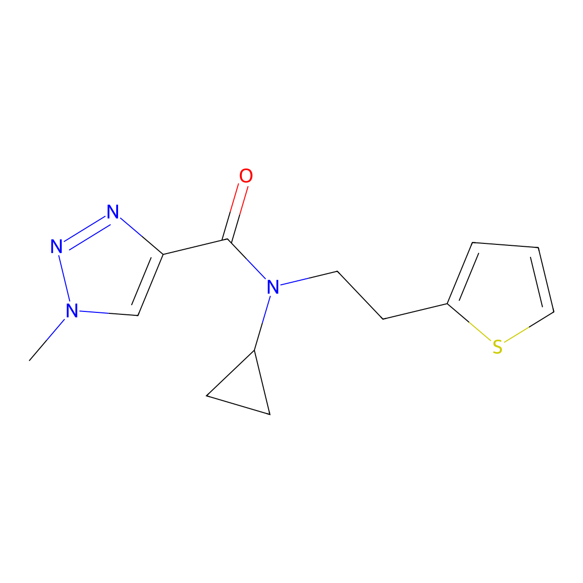 N-cyclopropyl-1-methyl-N-(2-(thiophen-2-yl)ethyl)-1H-1,2,3-triazole-4-carboxamide molecular structure, CAS 1797647-22-3