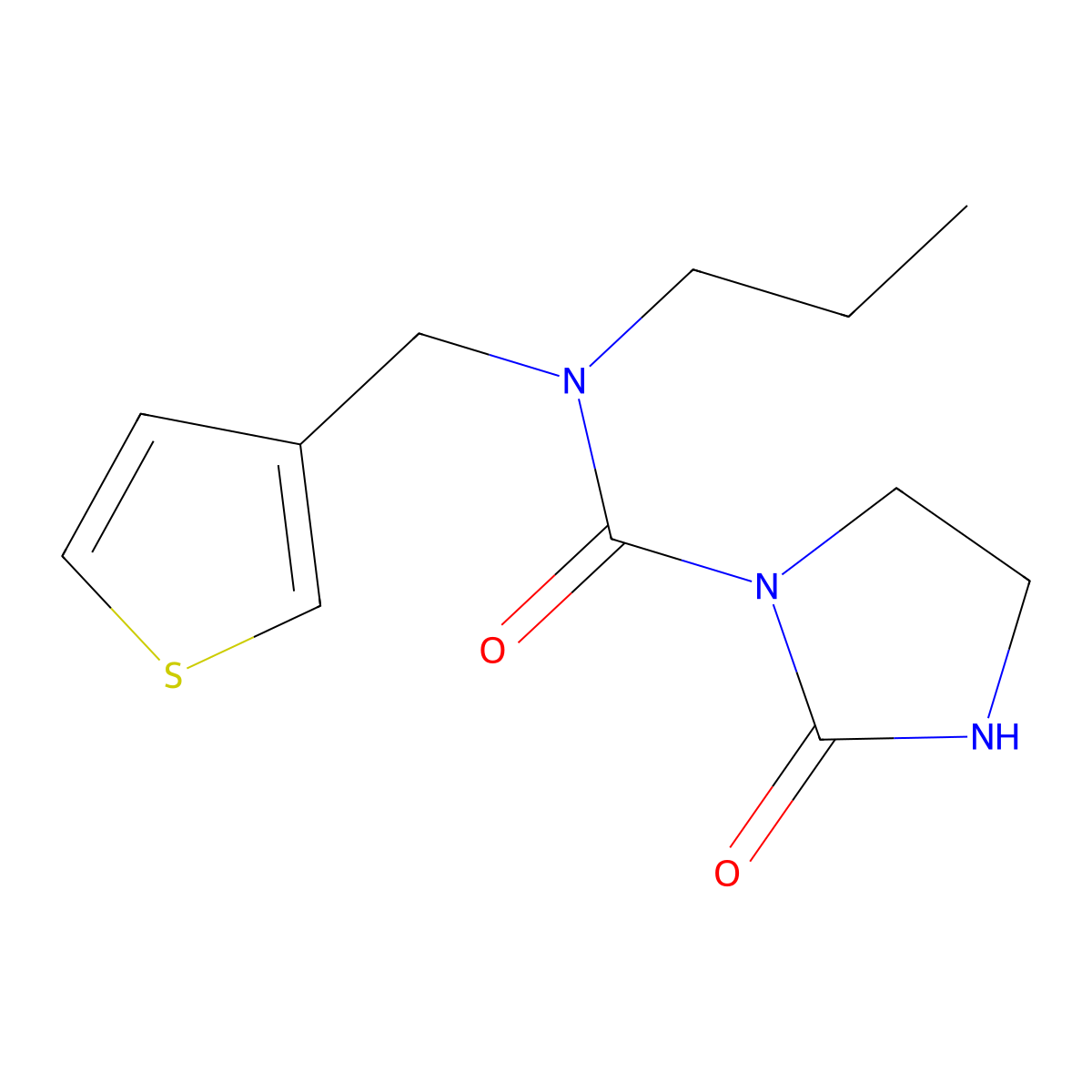 2-oxo-N-propyl-N-(thiophen-3-ylmethyl)imidazolidine-1-carboxamide molecular structure, CAS 1797648-23-7