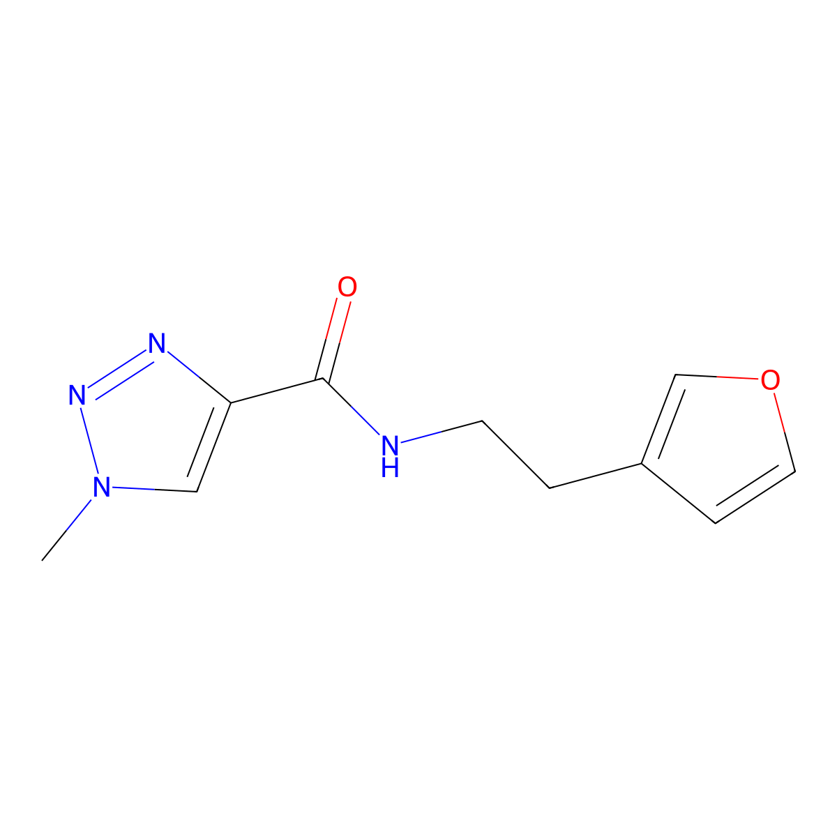 N-(2-(furan-3-yl)ethyl)-1-methyl-1H-1,2,3-triazole-4-carboxamide molecular structure, CAS 1797649-10-5