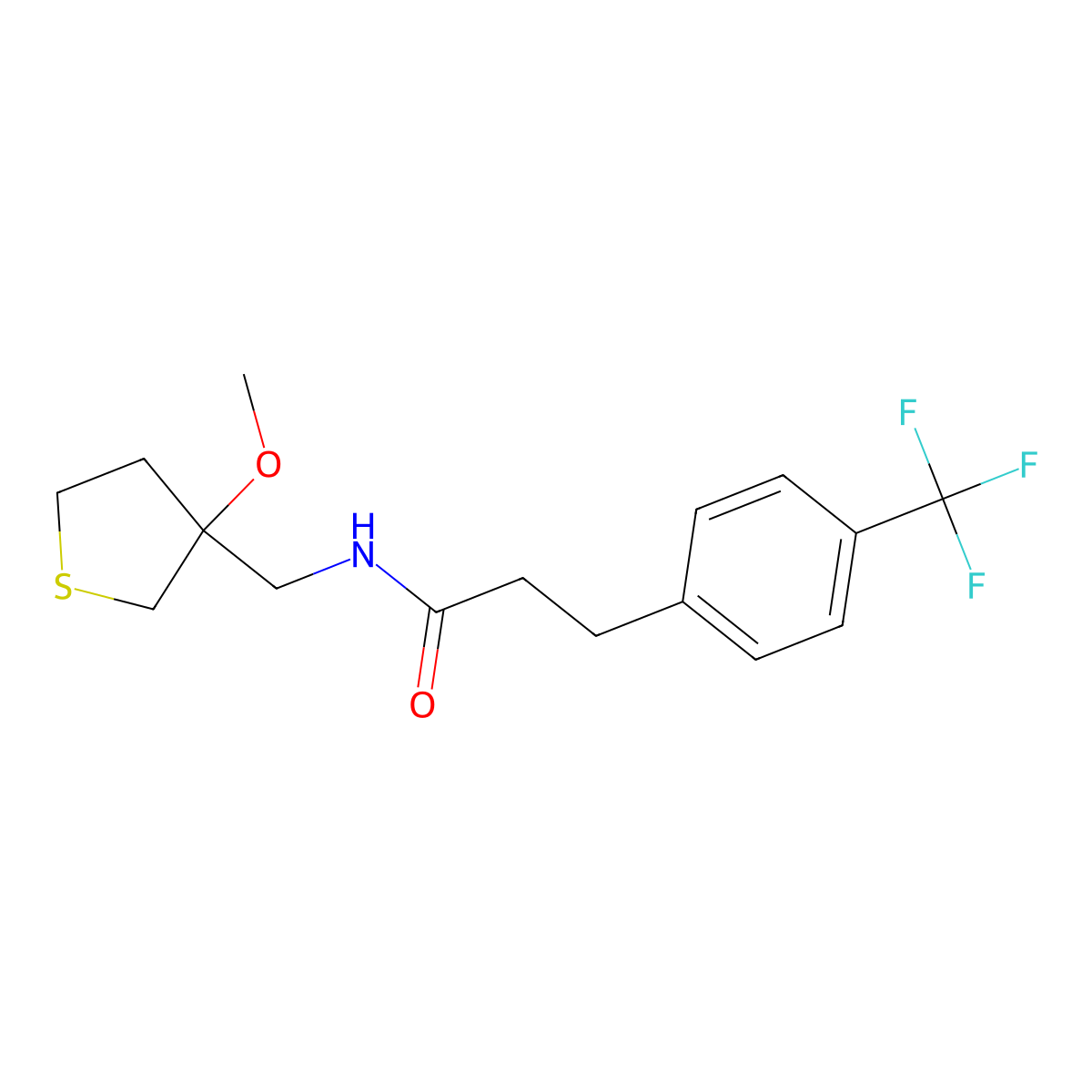 N-[(3-methoxythiolan-3-yl)methyl]-3-[4-(trifluoromethyl)phenyl]propanamide molecular structure, CAS 1797650-32-8