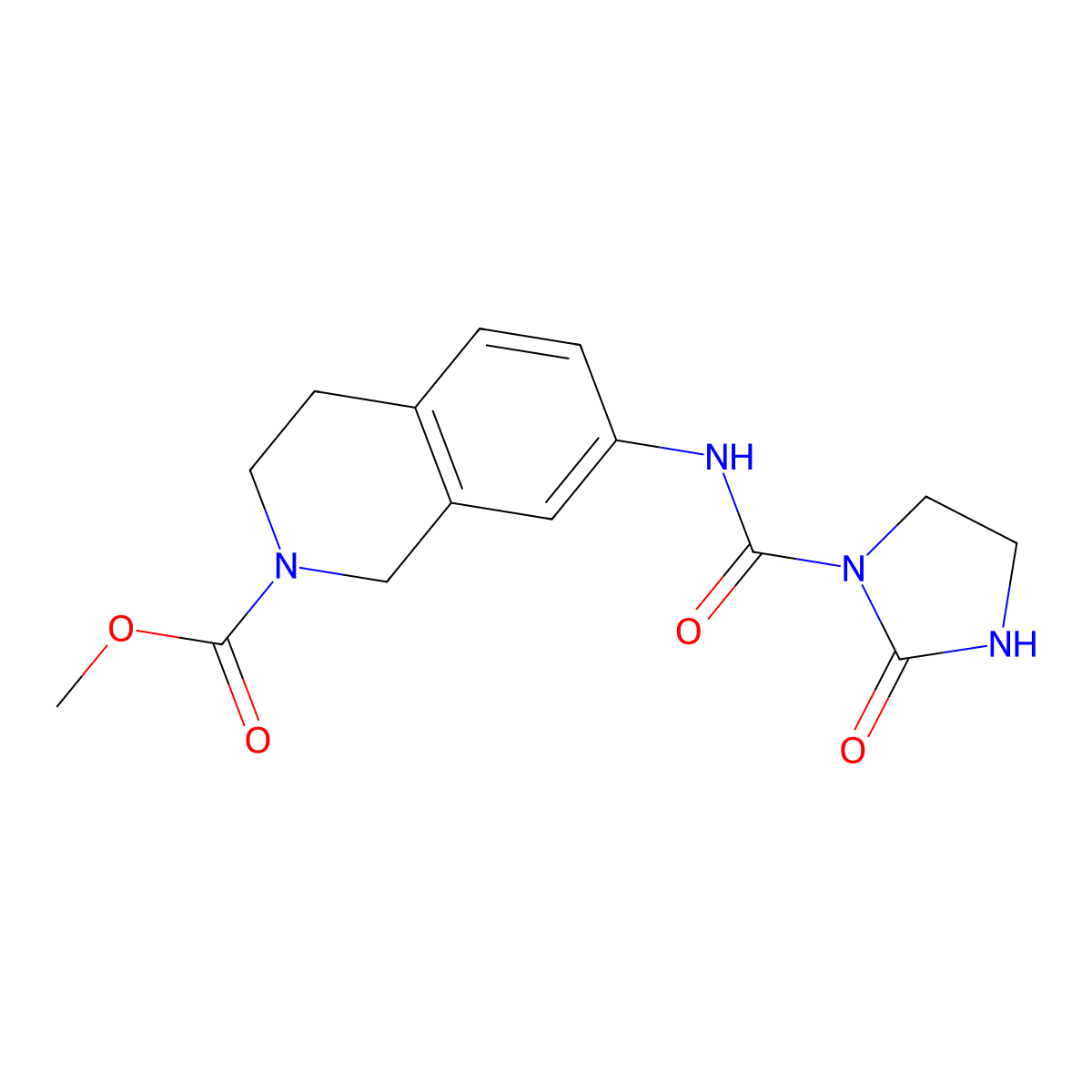 methyl 7-(2-oxoimidazolidine-1-carboxamido)-3,4-dihydroisoquinoline-2(1H)-carboxylate molecular structure, CAS 1797650-44-2