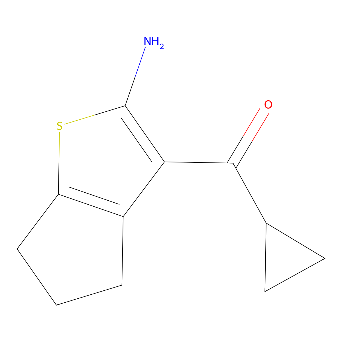 3-cyclopropanecarbonyl-4H,5H,6H-cyclopenta[b]thiophen-2-amine molecular structure, CAS 1797654-98-8