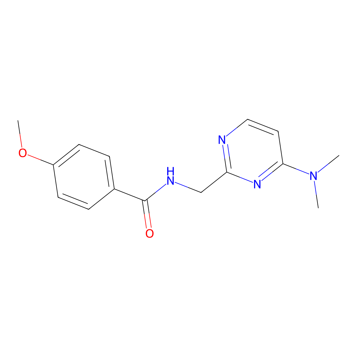 N-{[4-(dimethylamino)pyrimidin-2-yl]methyl}-4-methoxybenzamide molecular structure, CAS 1797655-44-7