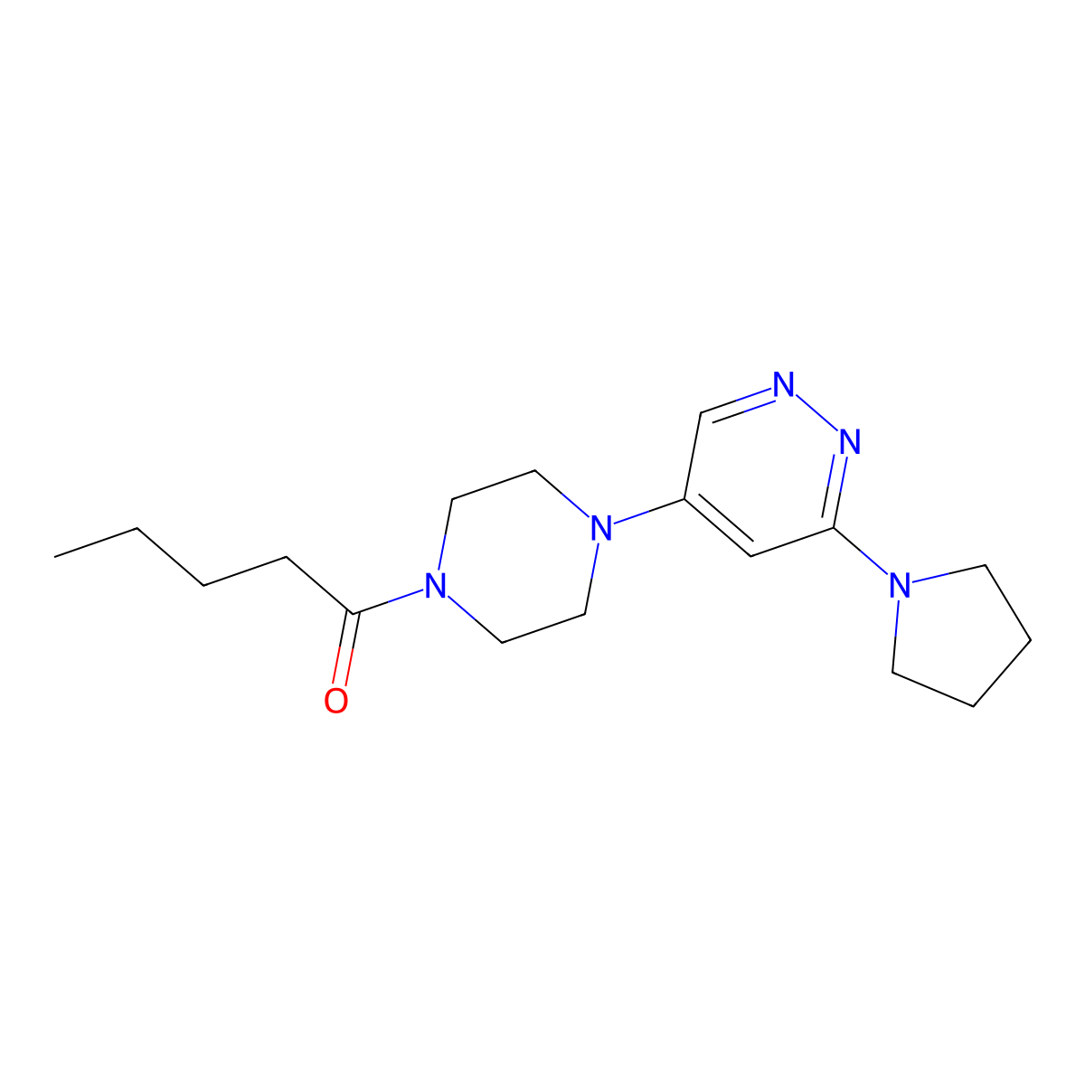 1-{4-[6-(Pyrrolidin-1-YL)pyridazin-4-YL]piperazin-1-YL}pentan-1-one molecular structure, CAS 1797656-12-2