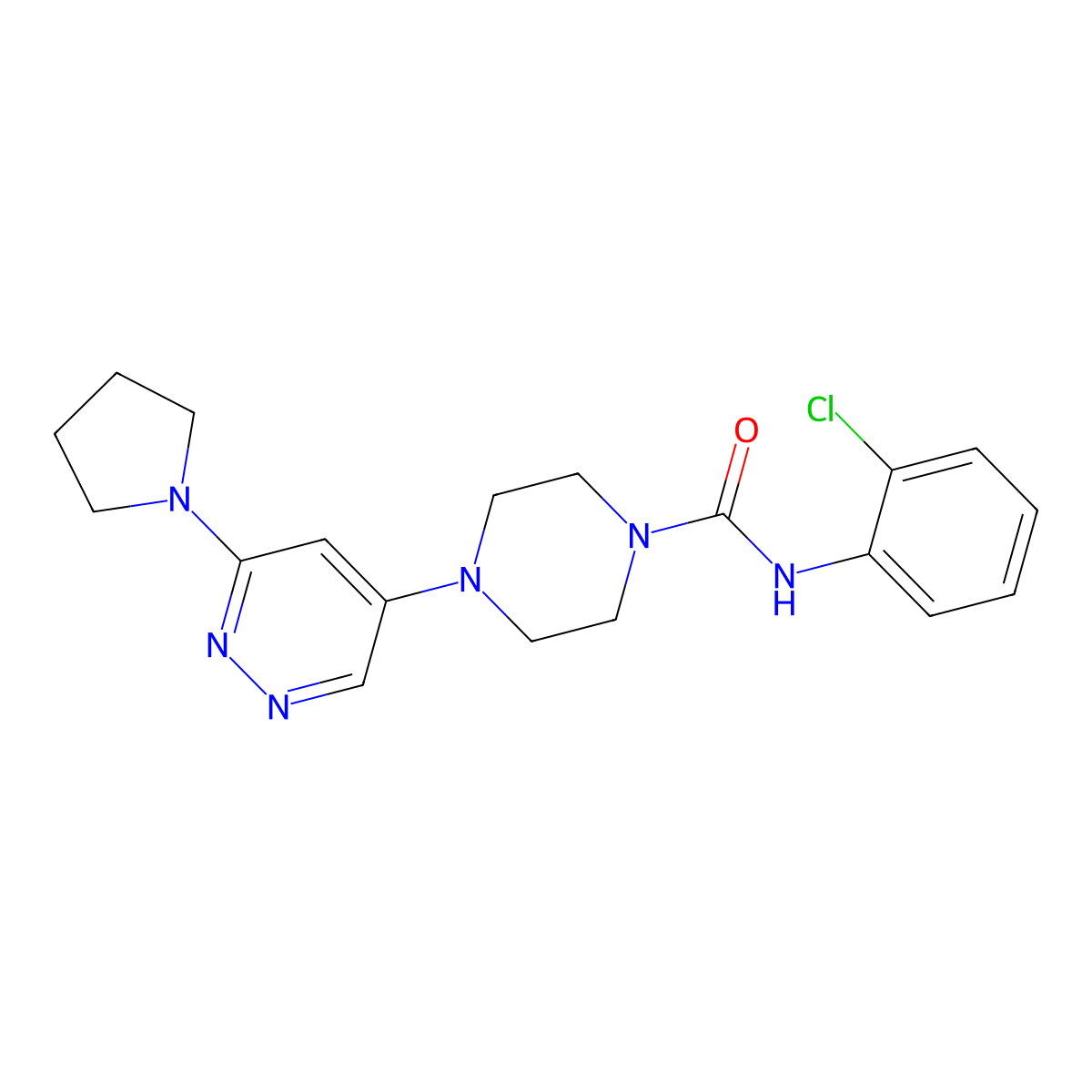 N-(2-Chlorophenyl)-4-[6-(pyrrolidin-1-YL)pyridazin-4-YL]piperazine-1-carboxamide molecular structure, CAS 1797656-15-5
