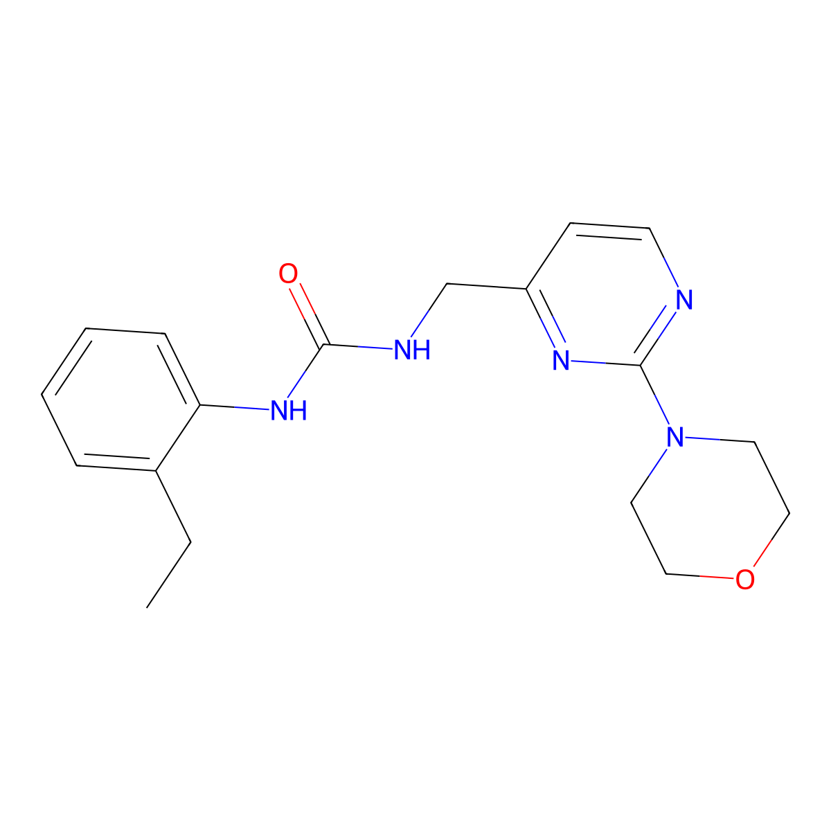 1-(2-Ethylphenyl)-3-((2-morpholinopyrimidin-4-yl)methyl)urea molecular structure, CAS 1797656-94-0