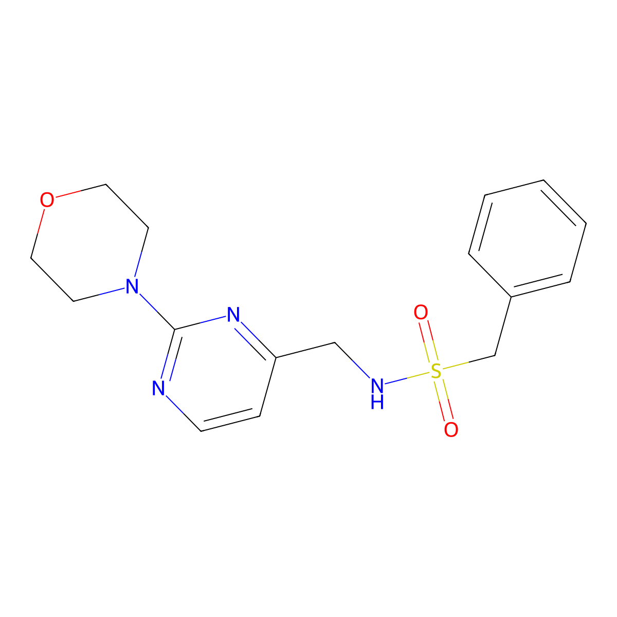 N-((2-morpholinopyrimidin-4-yl)methyl)-1-phenylmethanesulfonamide molecular structure, CAS 1797657-03-4