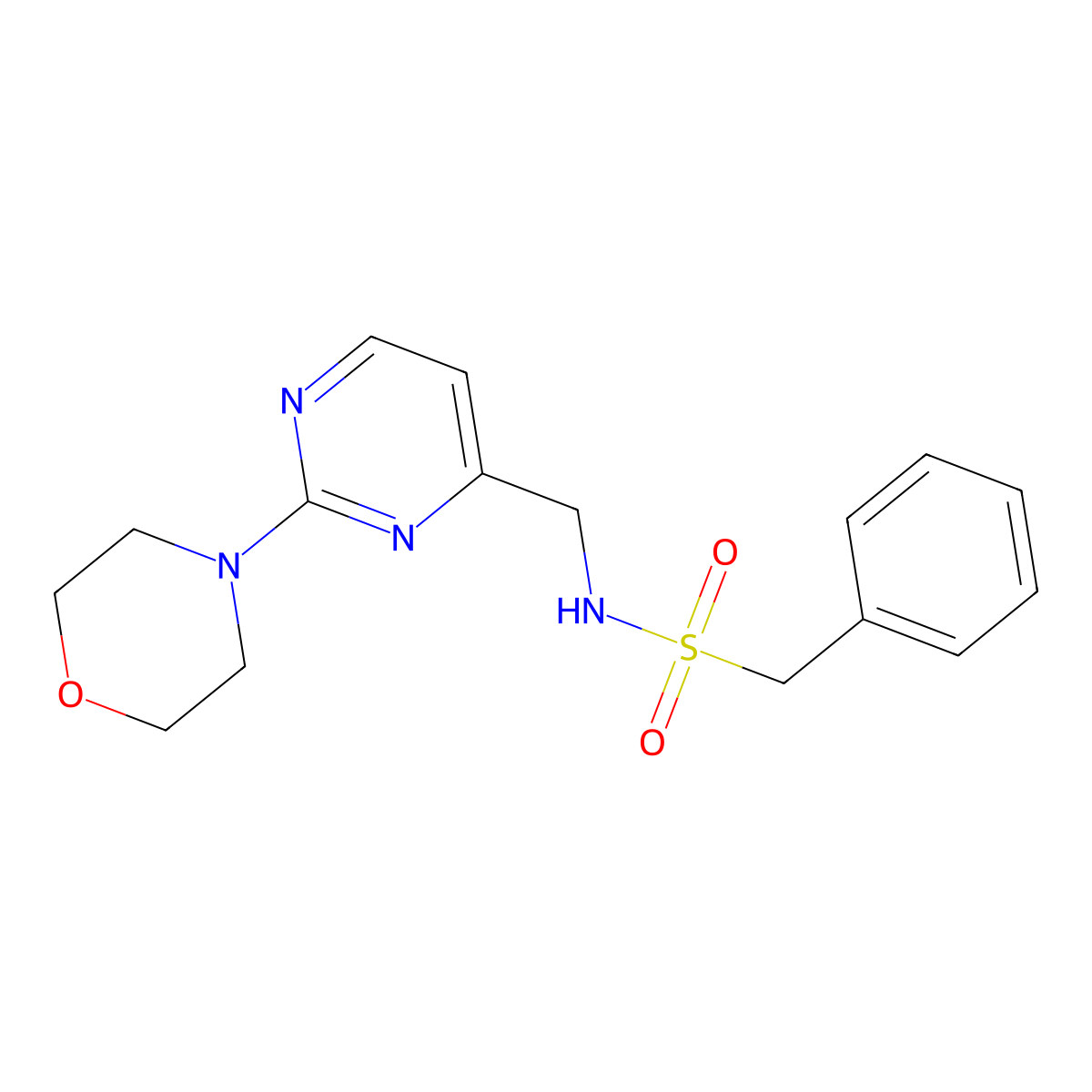 N-((2-morpholinopyrimidin-4-yl)methyl)-1-phenylmethanesulfonamide molecular structure, CAS 1797657-03-4