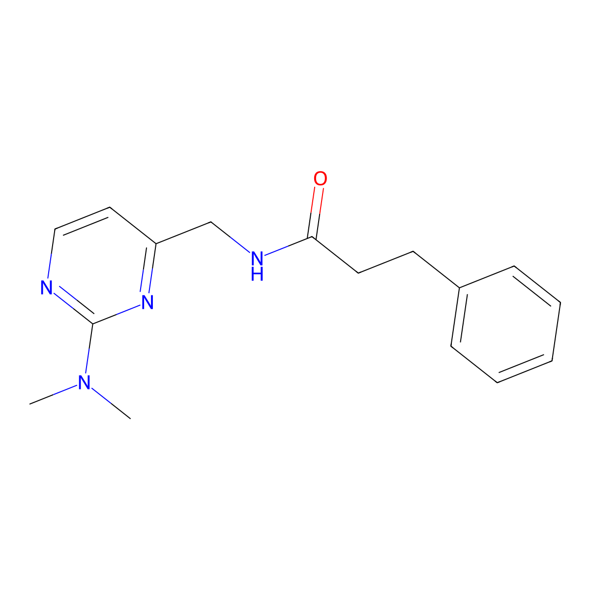 N-{[2-(dimethylamino)pyrimidin-4-yl]methyl}-3-phenylpropanamide molecular structure, CAS 1797657-93-2