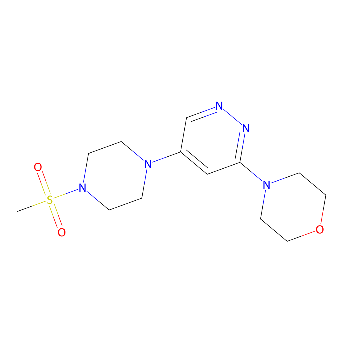 4-(5-(4-(Methylsulfonyl)piperazin-1-yl)pyridazin-3-yl)morpholine molecular structure, CAS 1797658-55-9