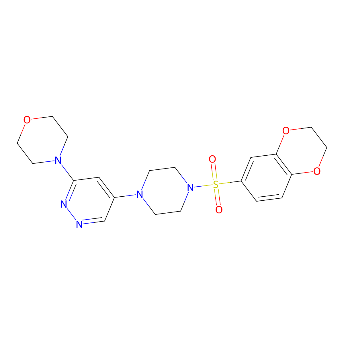 4-(5-(4-((2,3-Dihydrobenzo[b][1,4]dioxin-6-yl)sulfonyl)piperazin-1-yl)pyridazin-3-yl)morpholine molecular structure, CAS 1797658-66-2