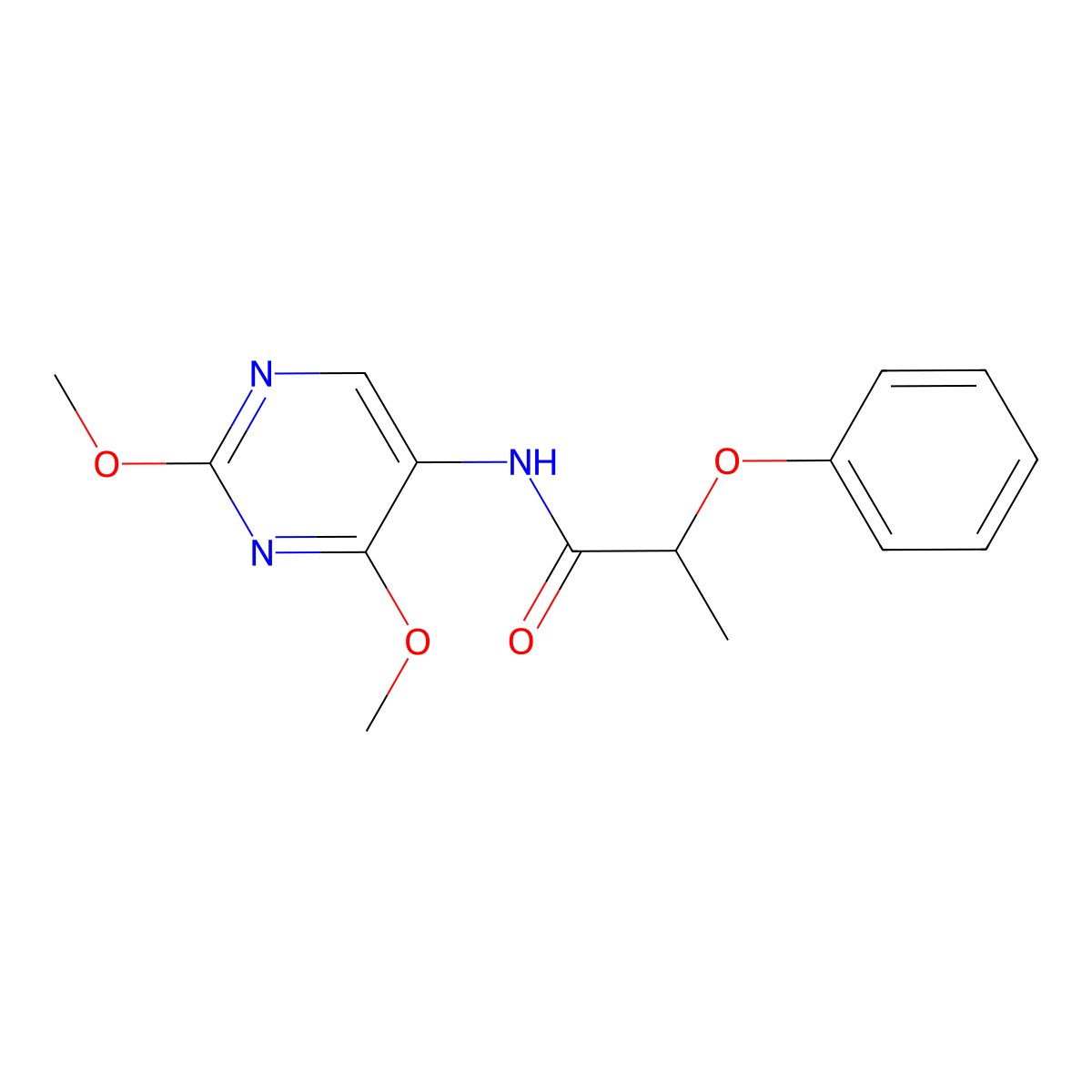 N-(2,4-dimethoxypyrimidin-5-yl)-2-phenoxypropanamide molecular structure, CAS 1797658-97-9