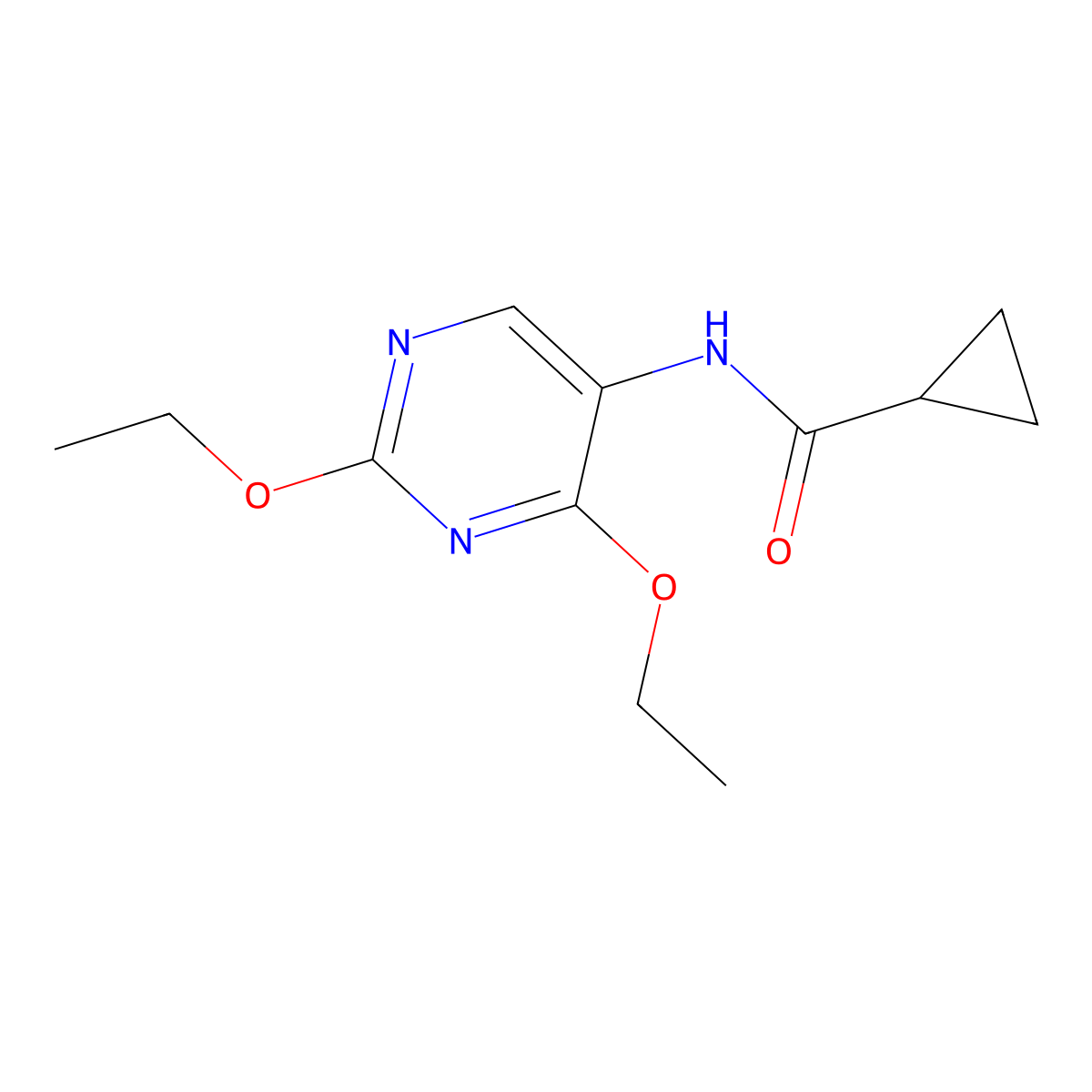 N-(2,4-diethoxypyrimidin-5-yl)cyclopropanecarboxamide molecular structure, CAS 1797659-17-6