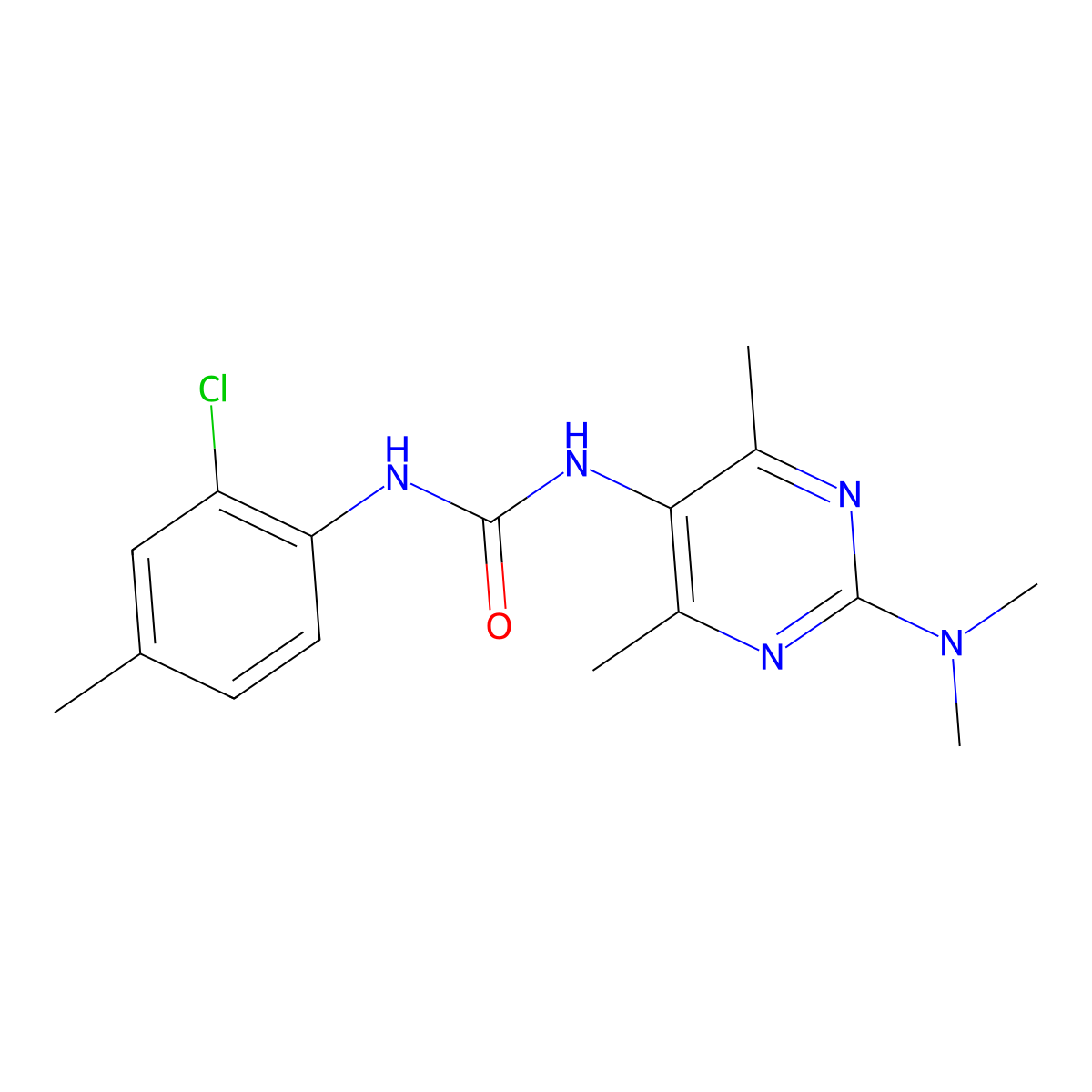 1-(2-Chloro-4-methylphenyl)-3-[2-(dimethylamino)-4,6-dimethylpyrimidin-5-yl]urea molecular structure, CAS 1797659-79-0