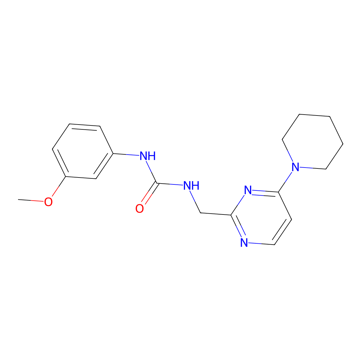 1-(3-Methoxyphenyl)-3-{[4-(piperidin-1-yl)pyrimidin-2-yl]methyl}urea molecular structure, CAS 1797660-53-7