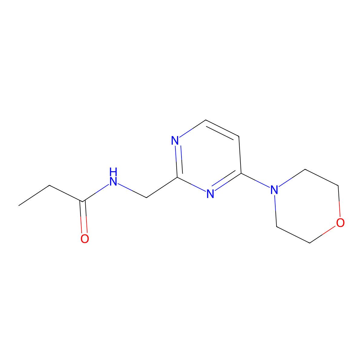 N-{[4-(morpholin-4-yl)pyrimidin-2-yl]methyl}propanamide molecular structure, CAS 1797660-75-3
