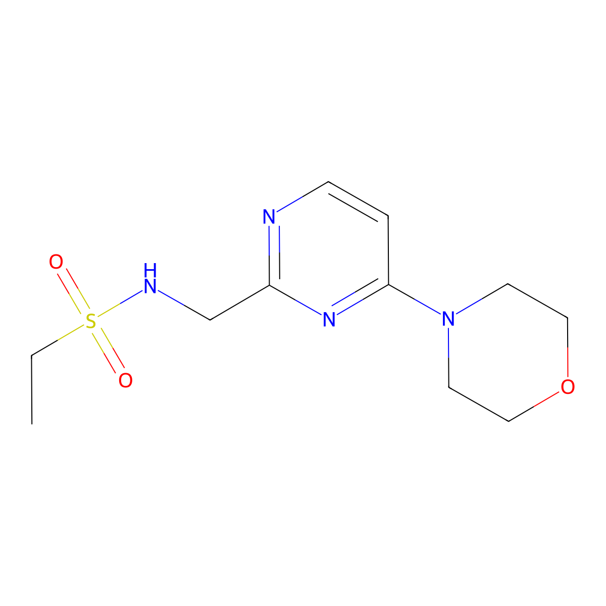 N-((4-morpholinopyrimidin-2-yl)methyl)ethanesulfonamide molecular structure, CAS 1797661-47-2