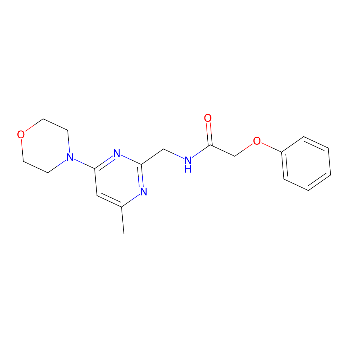 N-((4-methyl-6-morpholinopyrimidin-2-yl)methyl)-2-phenoxyacetamide molecular structure, CAS 1797661-75-6