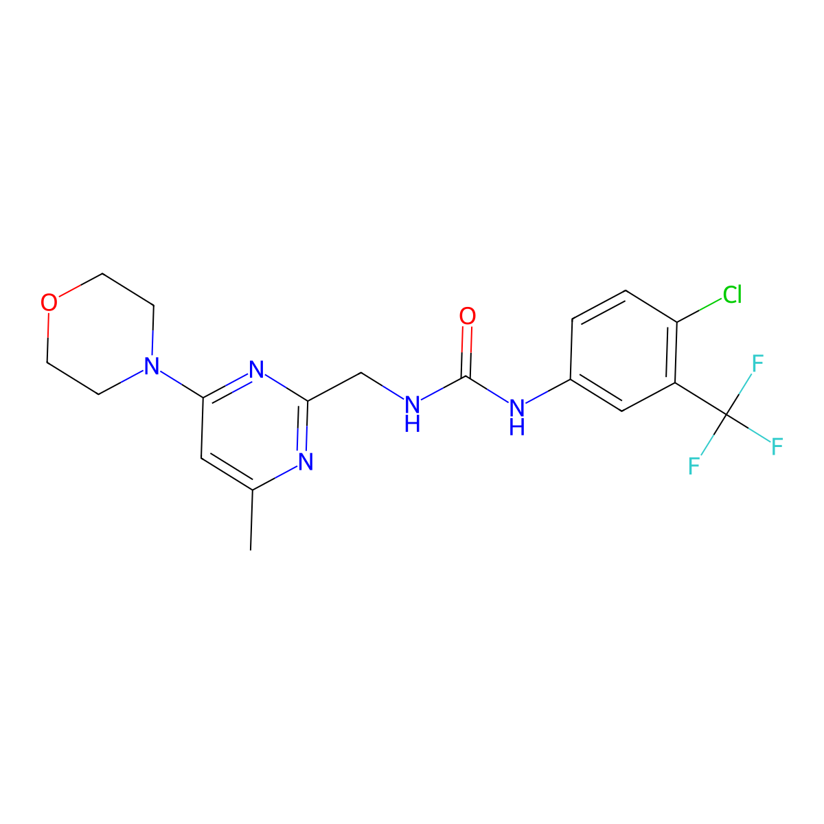 1-(4-Chloro-3-(trifluoromethyl)phenyl)-3-((4-methyl-6-morpholinopyrimidin-2-yl)methyl)urea molecular structure, CAS 1797661-96-1