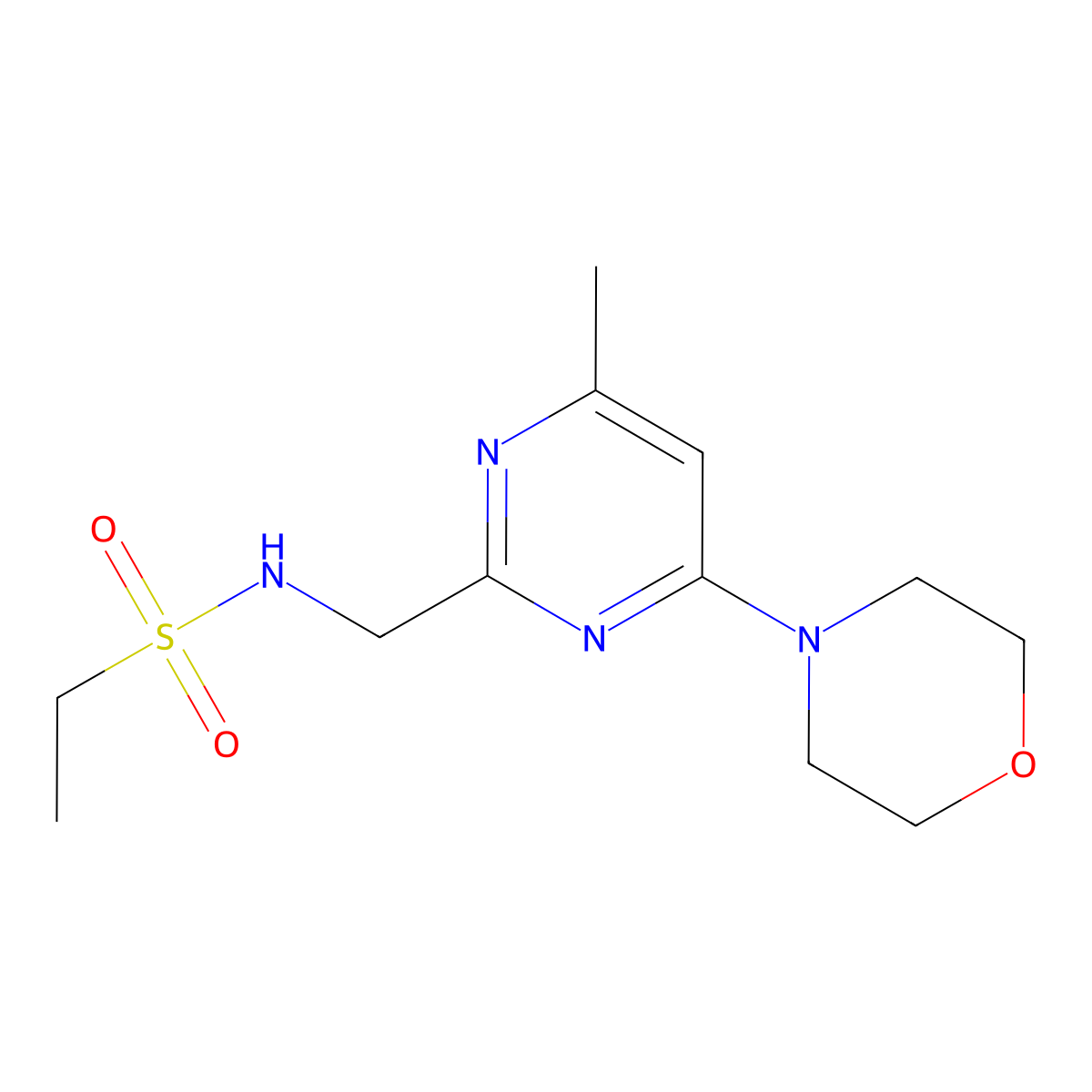 N-((4-methyl-6-morpholinopyrimidin-2-yl)methyl)ethanesulfonamide molecular structure, CAS 1797662-06-6