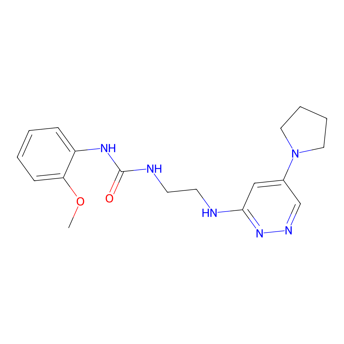 1-(2-Methoxyphenyl)-3-(2-((5-(pyrrolidin-1-yl)pyridazin-3-yl)amino)ethyl)urea molecular structure, CAS 1797662-10-2