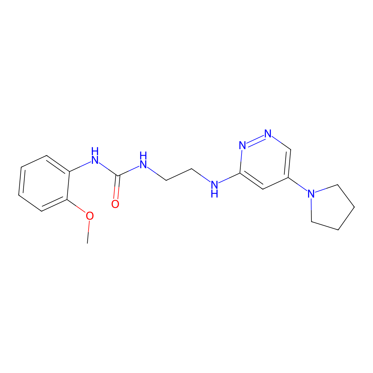 1-(2-Methoxyphenyl)-3-(2-((5-(pyrrolidin-1-yl)pyridazin-3-yl)amino)ethyl)urea molecular structure, CAS 1797662-10-2