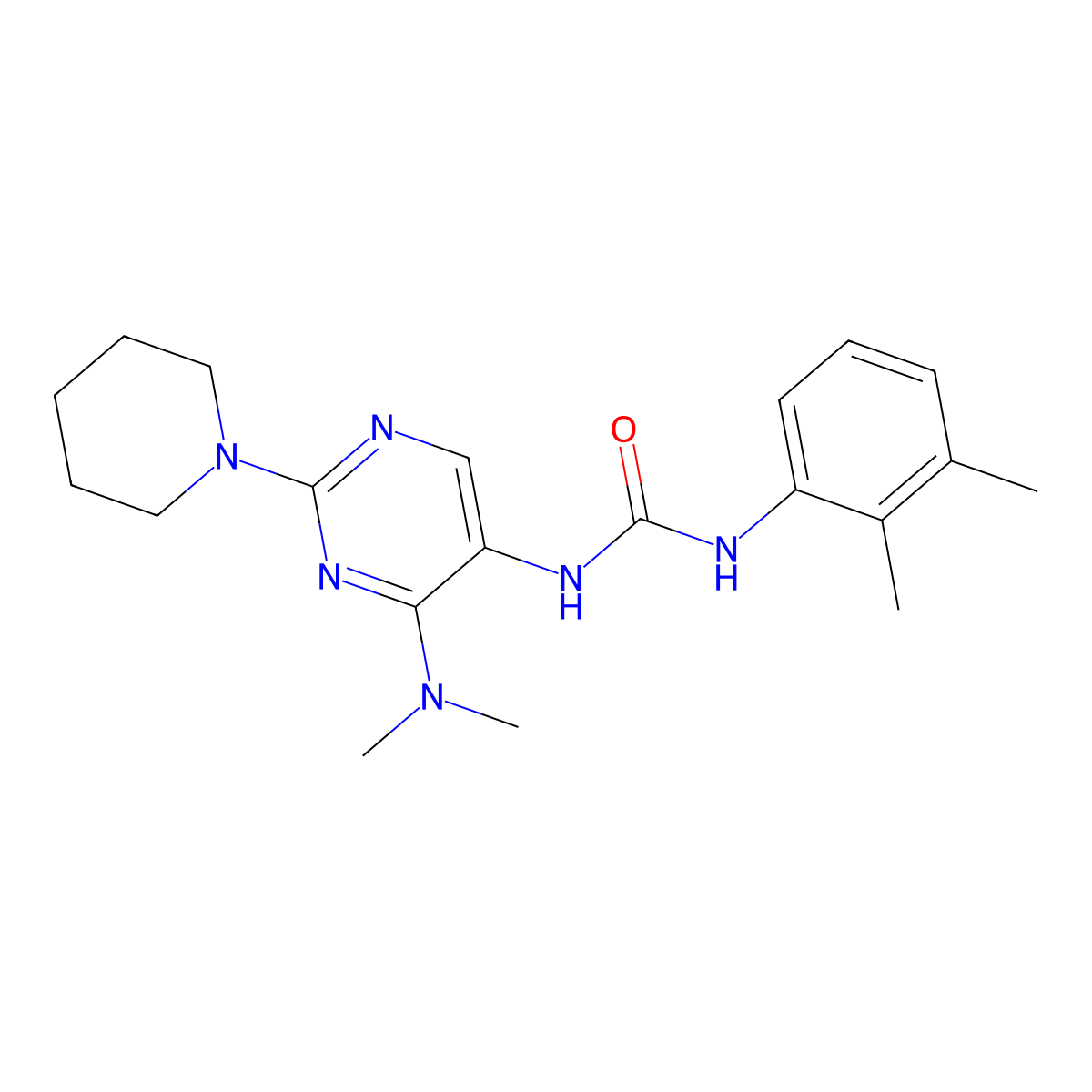 1-(4-(Dimethylamino)-2-(piperidin-1-yl)pyrimidin-5-yl)-3-(2,3-dimethylphenyl)urea molecular structure, CAS 1797670-01-9