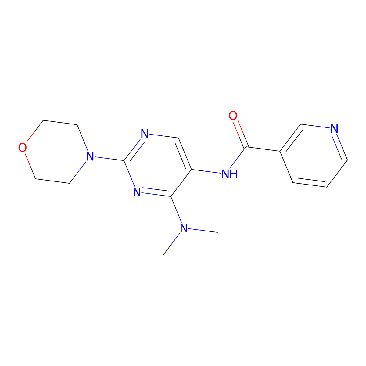 N-(4-(dimethylamino)-2-morpholinopyrimidin-5-yl)nicotinamide molecular structure, CAS 1797670-27-9