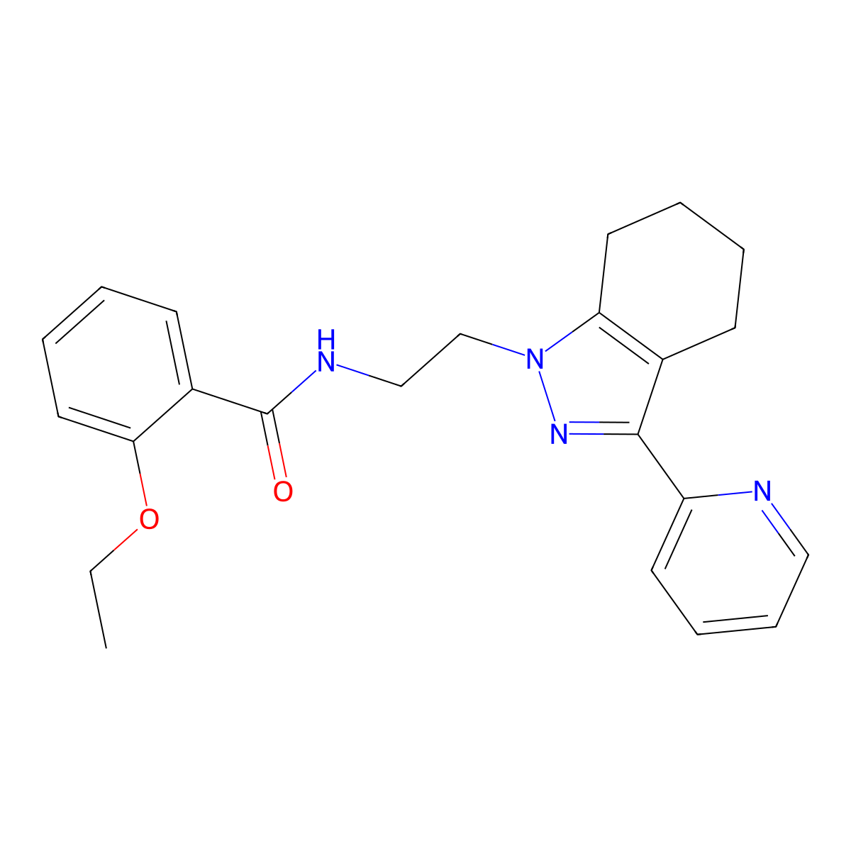 2-ethoxy-N-{2-[3-(pyridin-2-yl)-4,5,6,7-tetrahydro-1H-indazol-1-yl]ethyl}benzamide molecular structure, CAS 1797671-01-2