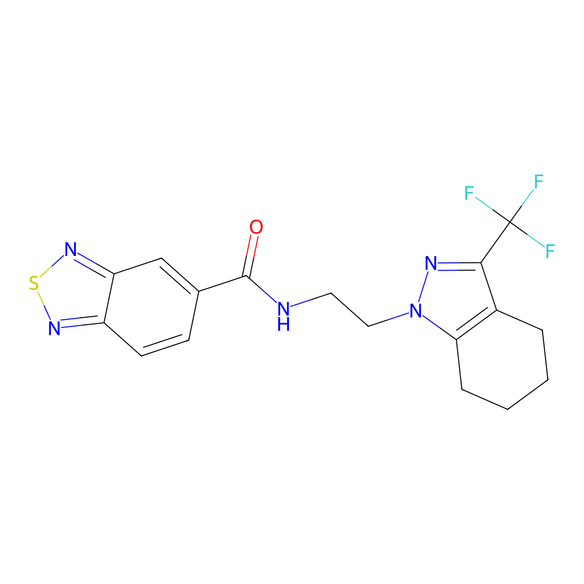 N-(2-(3-(trifluoromethyl)-4,5,6,7-tetrahydro-1H-indazol-1-yl)ethyl)benzo[c][1,2,5]thiadiazole-5-carboxamide molecular structure, CAS 1797671-65-8