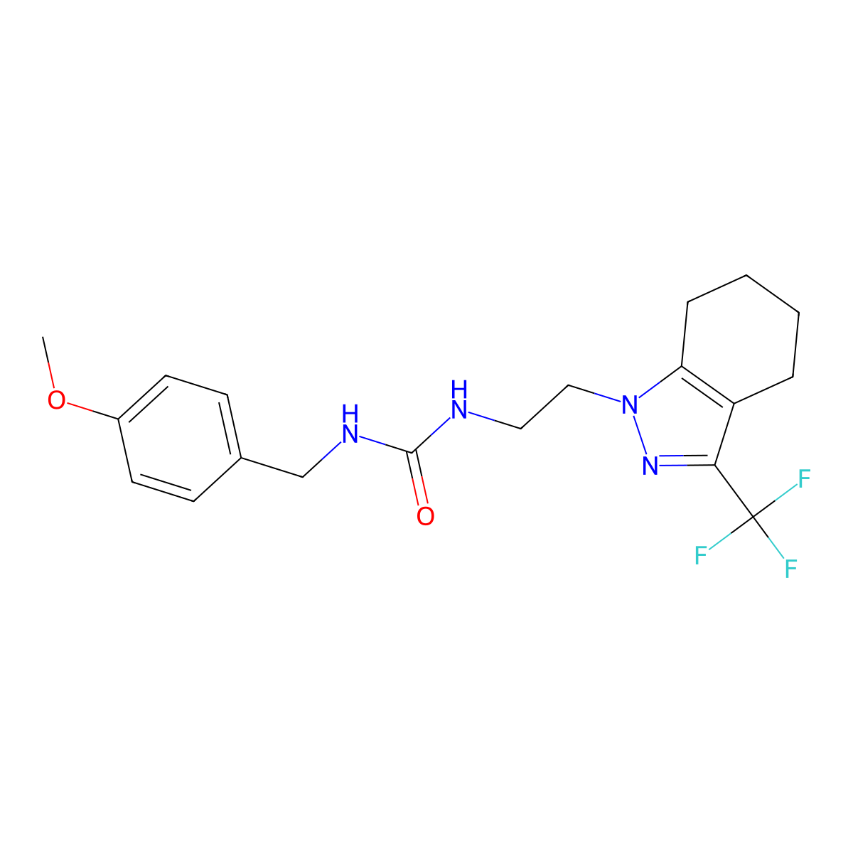 1-(4-methoxybenzyl)-3-(2-(3-(trifluoromethyl)-4,5,6,7-tetrahydro-1H-indazol-1-yl)ethyl)urea molecular structure, CAS 1797671-79-4