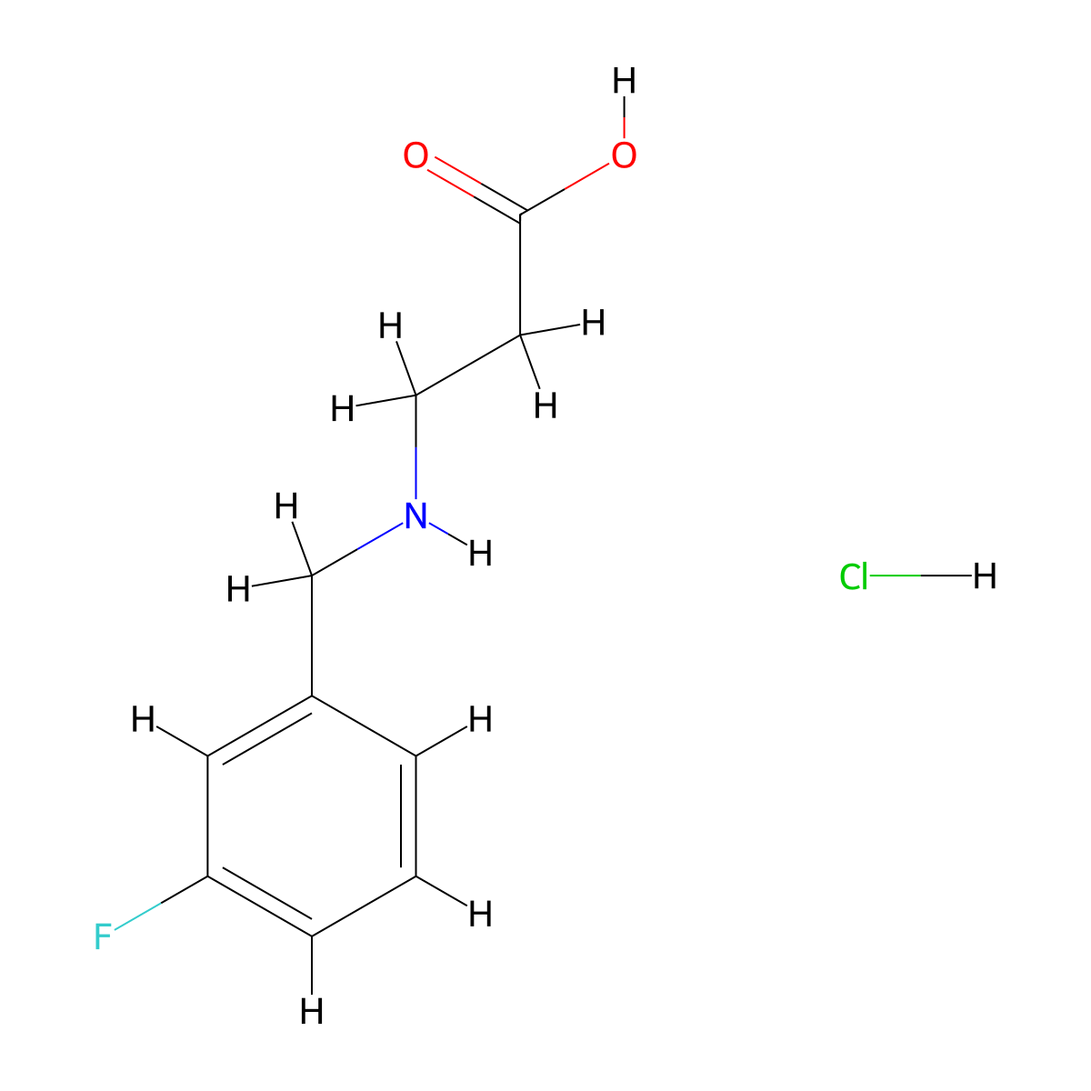 3-{[(3-Fluorophenyl)methyl]amino}propanoic acid hydrochloride molecular structure, CAS 1797671-89-6