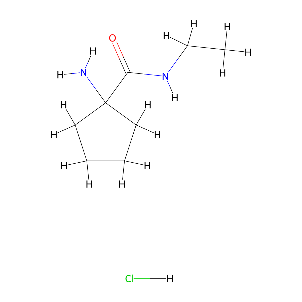 1-amino-N-ethylcyclopentane-1-carboxamide hydrochloride molecular structure, CAS 1797677-17-8