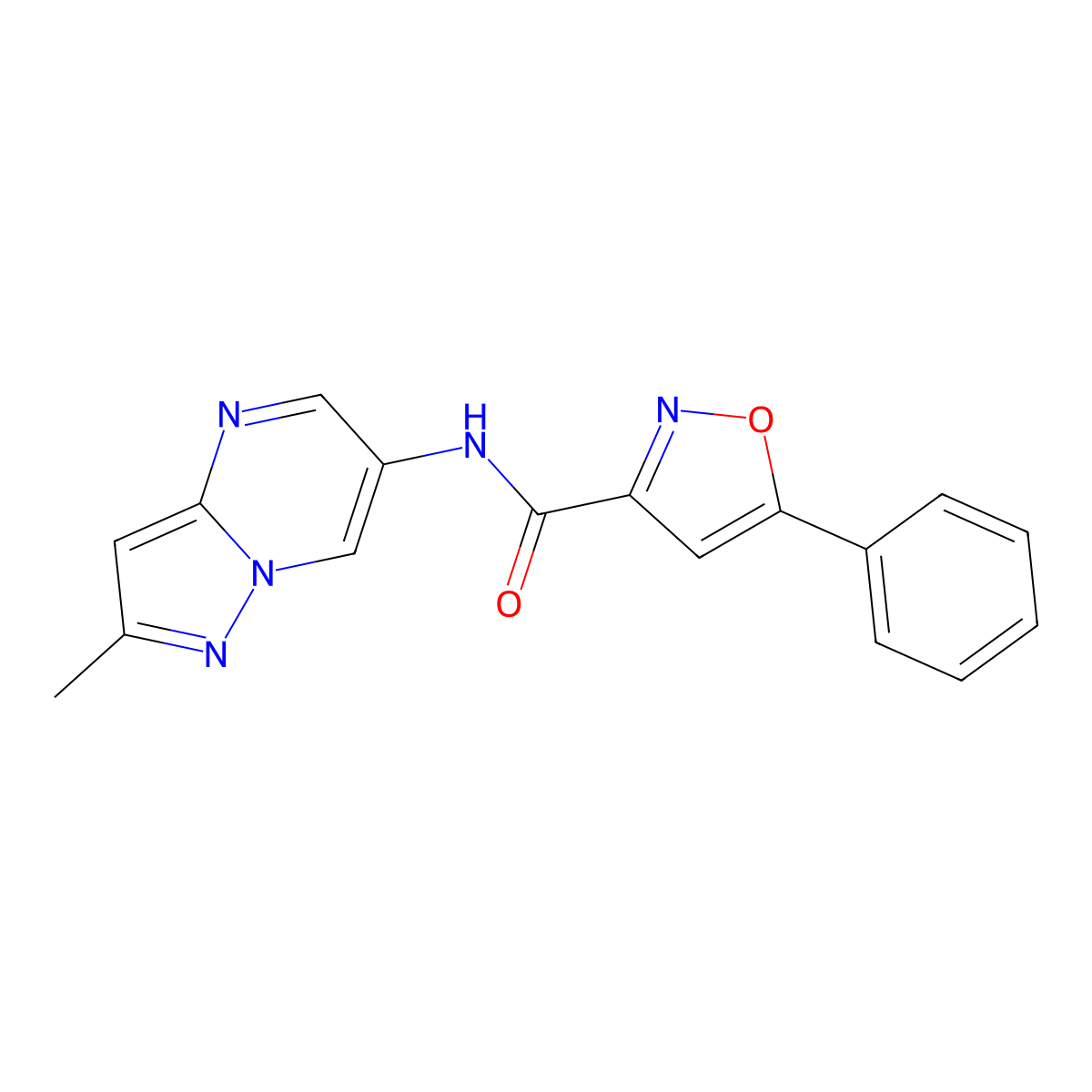 N-(2-methylpyrazolo[1,5-a]pyrimidin-6-yl)-5-phenylisoxazole-3-carboxamide molecular structure, CAS 1797679-78-7
