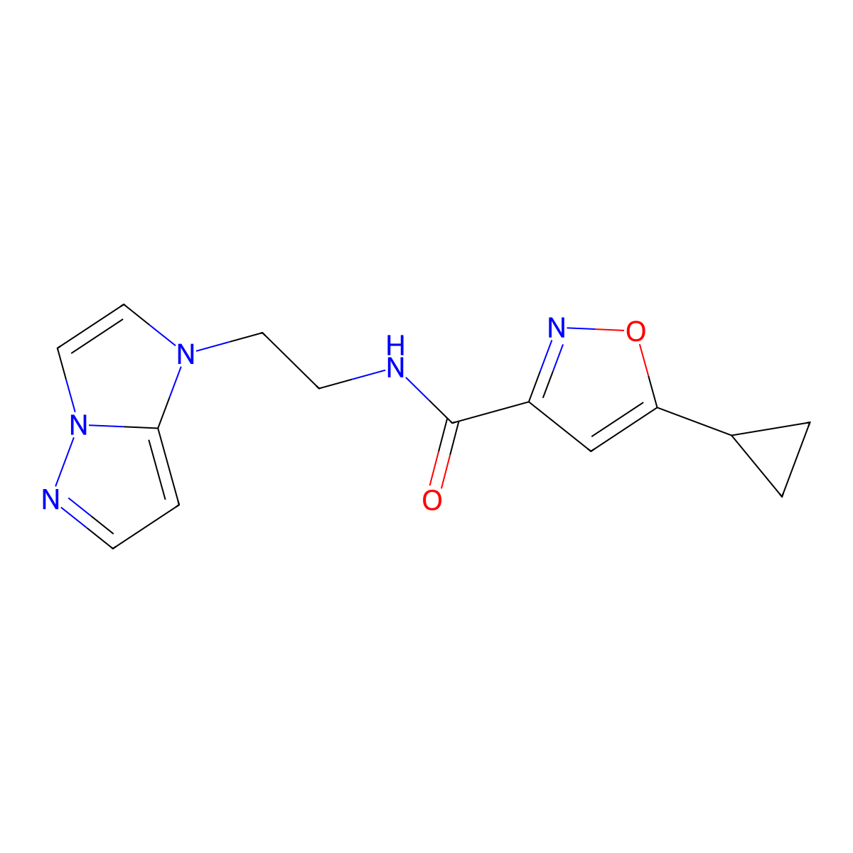 N-(2-(1H-imidazo[1,2-b]pyrazol-1-yl)ethyl)-5-cyclopropylisoxazole-3-carboxamide molecular structure, CAS 1797680-74-0