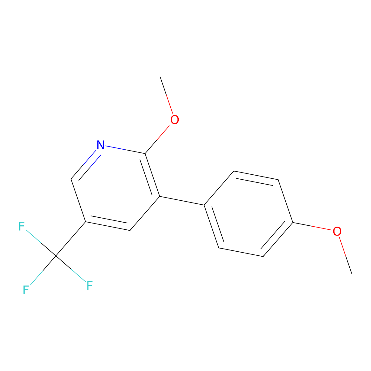 3-(4-Methoxyphenyl)-5-(trifluoromethyl)-2-pyridinyl methyl ether molecular structure, CAS 1797686-34-0