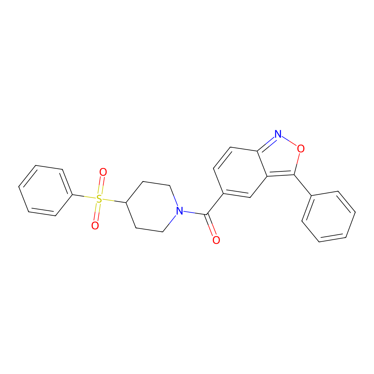 (3-Phenylbenzo[c]isoxazol-5-yl)(4-(phenylsulfonyl)piperidin-1-yl)methanone molecular structure, CAS 1797686-70-4