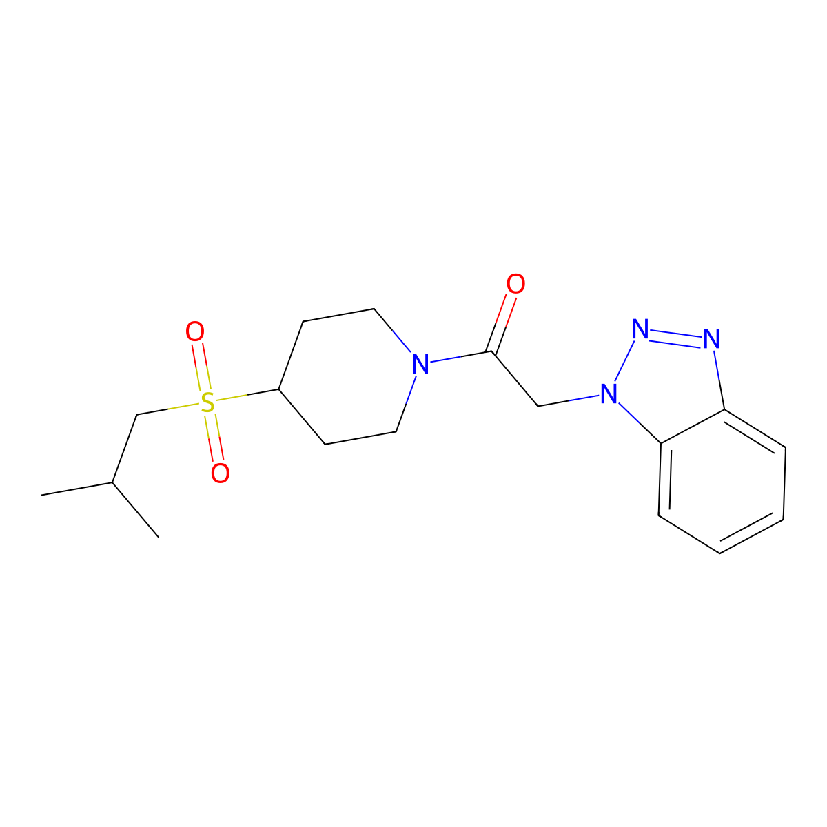 2-(1H-benzo[d][1,2,3]triazol-1-yl)-1-(4-(isobutylsulfonyl)piperidin-1-yl)ethanone molecular structure, CAS 1797687-91-2
