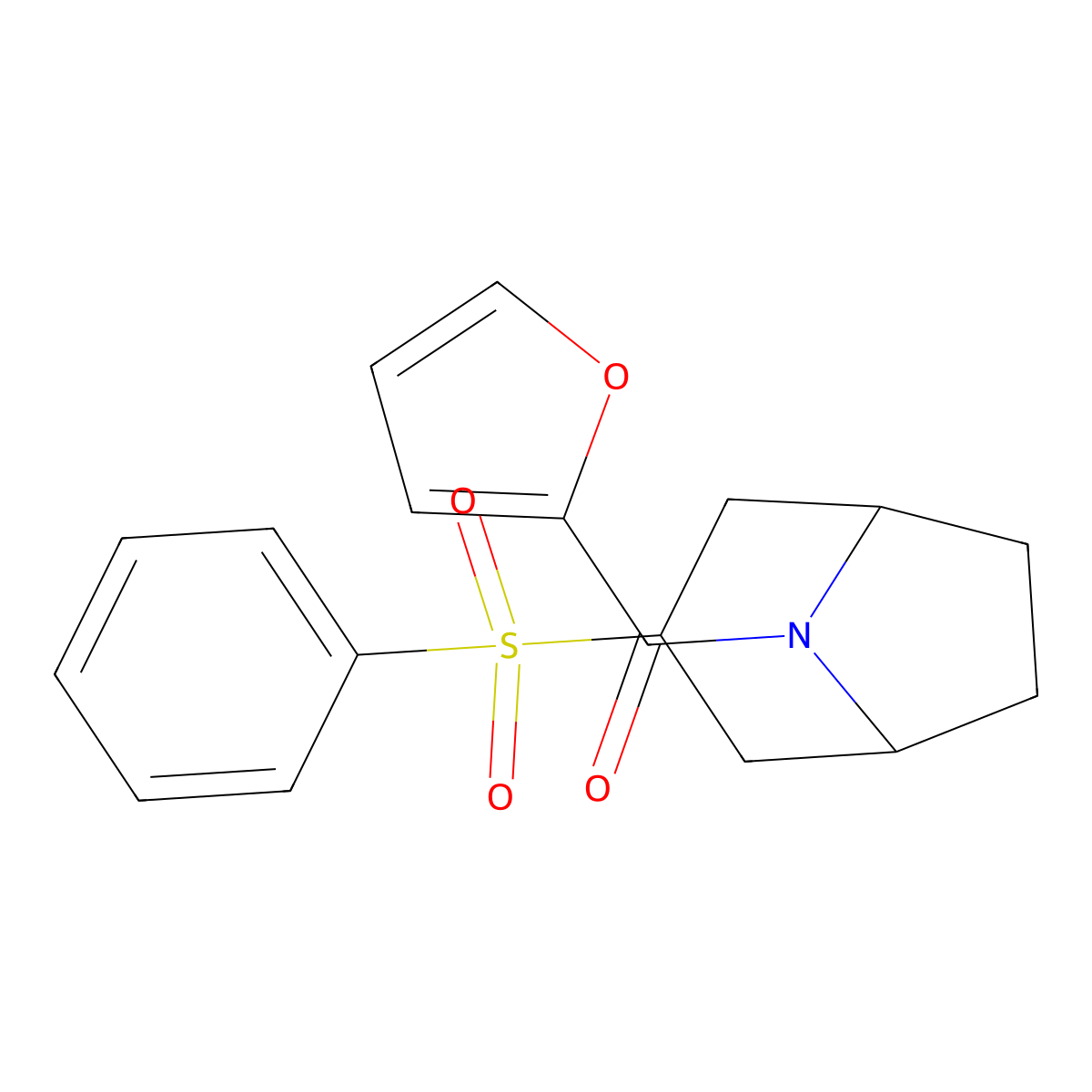 furan-2-yl((1R,5S)-3-(phenylsulfonyl)-8-azabicyclo[3.2.1]octan-8-yl)methanone molecular structure, CAS 1797688-16-4
