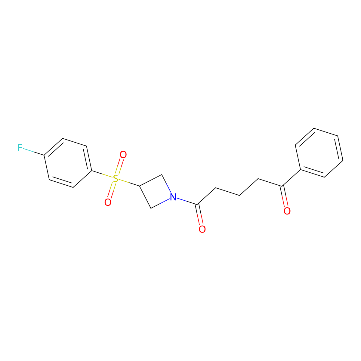 1-(3-((4-Fluorophenyl)sulfonyl)azetidin-1-yl)-5-phenylpentane-1,5-dione molecular structure, CAS 1797688-99-3