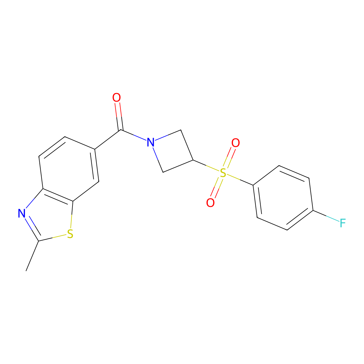 (3-((4-Fluorophenyl)sulfonyl)azetidin-1-yl)(2-methylbenzo[d]thiazol-6-yl)methanone molecular structure, CAS 1797689-18-9
