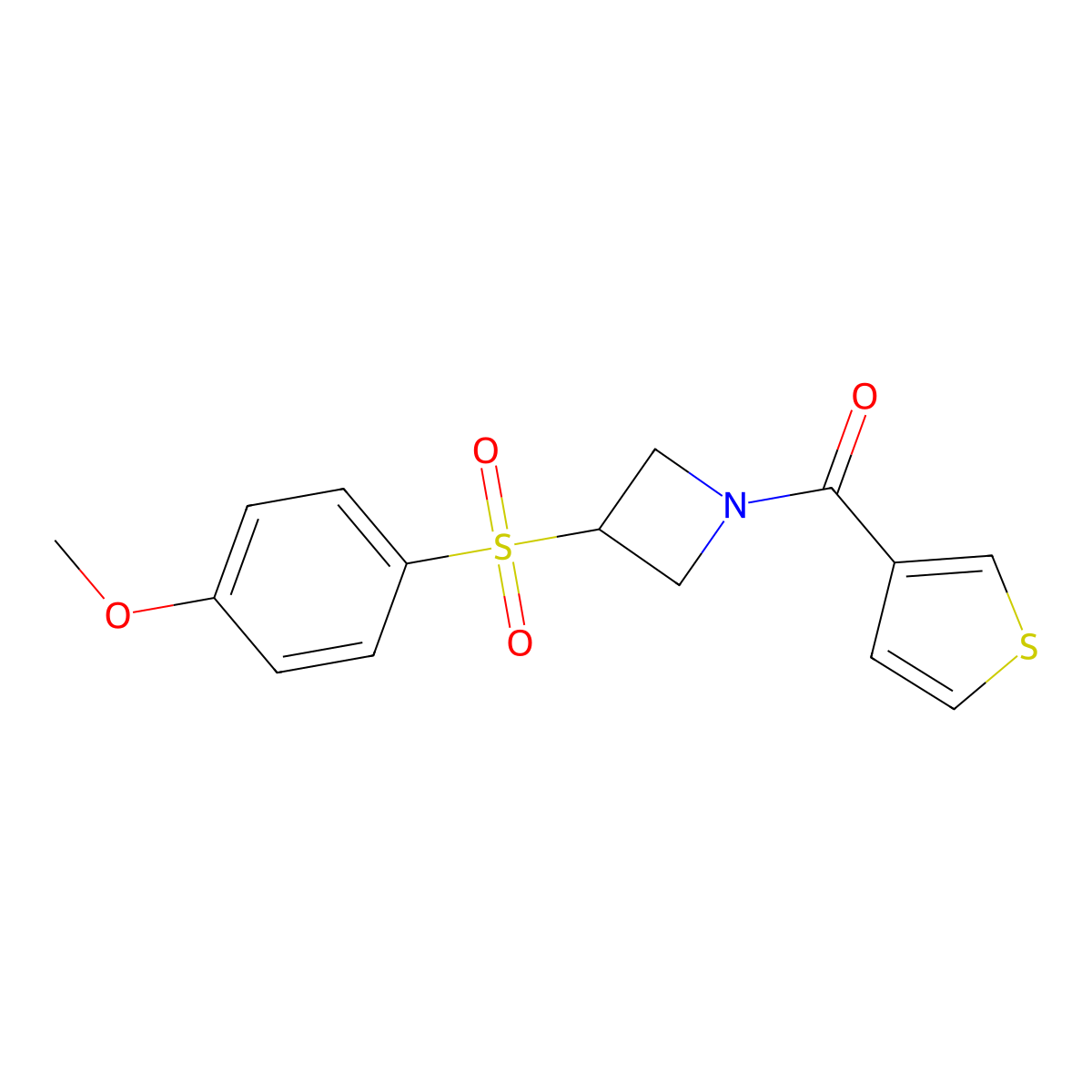 (3-((4-Methoxyphenyl)sulfonyl)azetidin-1-yl)(thiophen-3-yl)methanone molecular structure, CAS 1797689-35-0