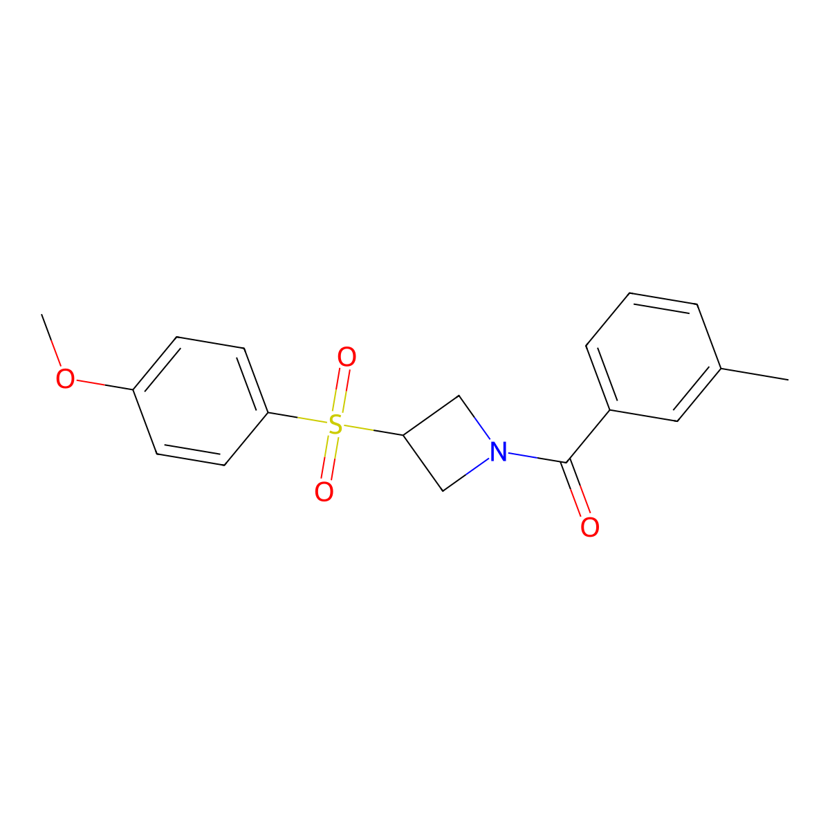 (3-((4-Methoxyphenyl)sulfonyl)azetidin-1-yl)(m-tolyl)methanone molecular structure, CAS 1797690-20-0