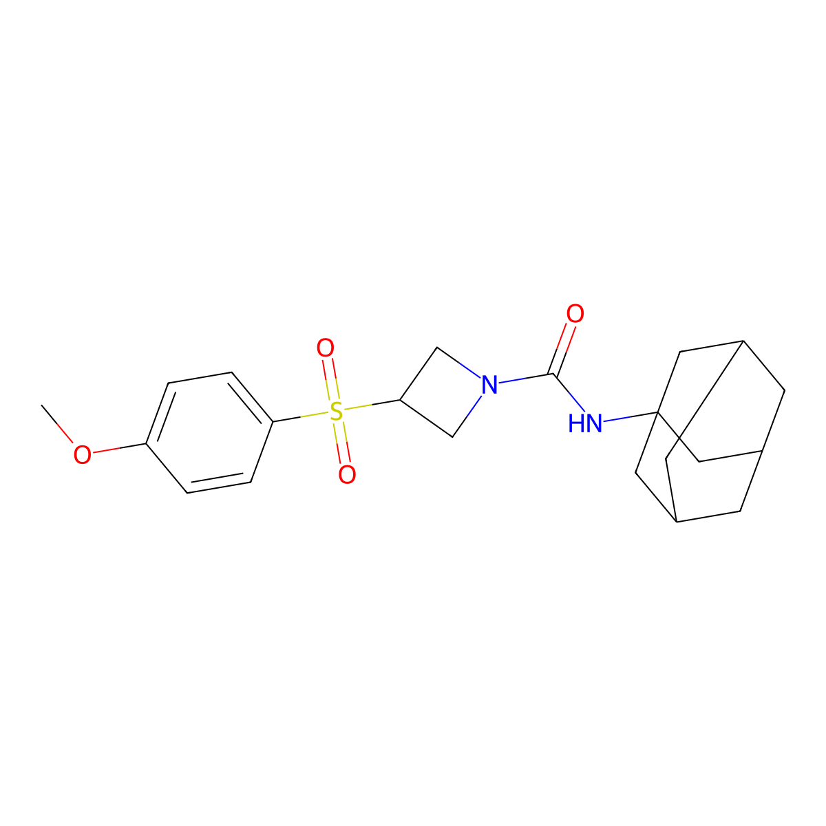 N-(adamantan-1-yl)-3-(4-methoxybenzenesulfonyl)azetidine-1-carboxamide molecular structure, CAS 1797690-27-7